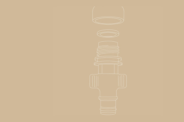 <h2><strong>Zubehör</strong></h2><h3>Spouts · Kappen · Ventile</h3>